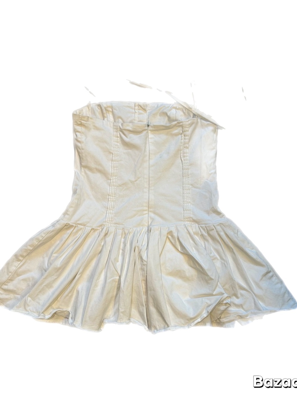 Edikted White Pleated Mini Dress with Spaghetti Straps - Picture 3 of 4